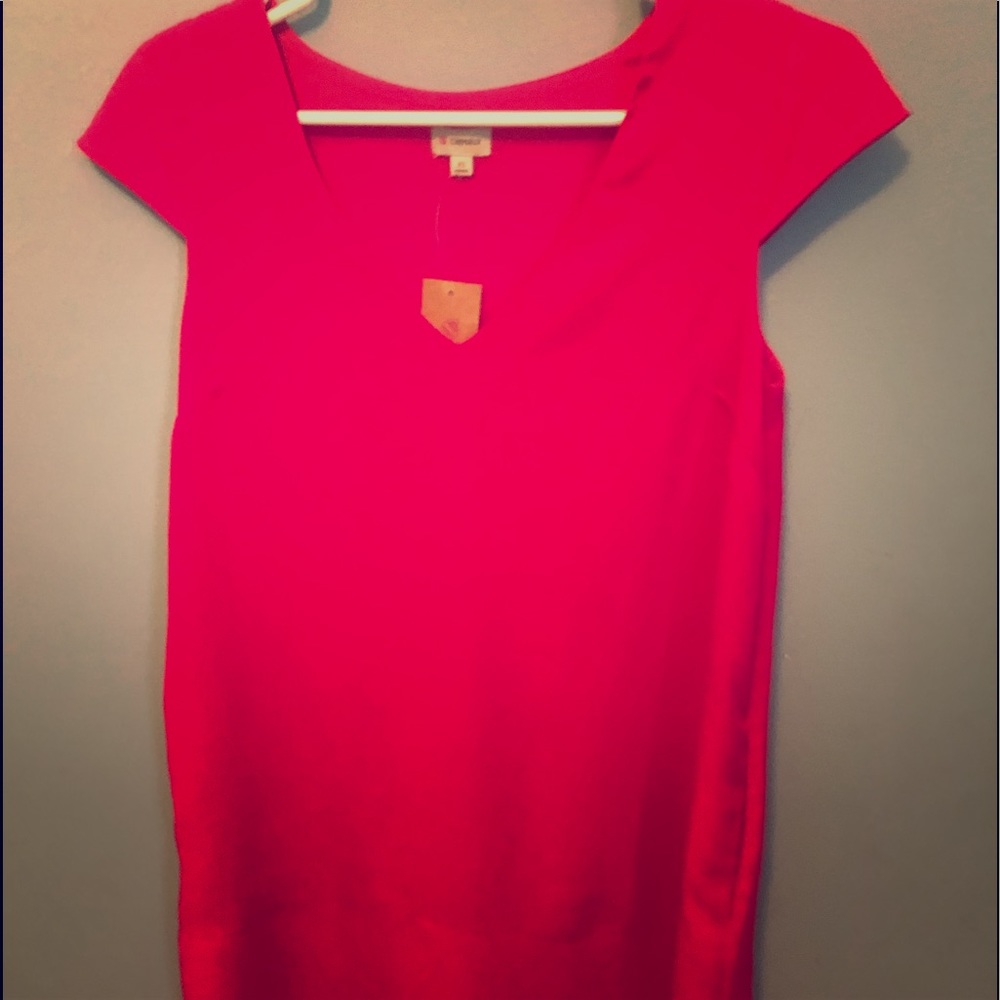 Pink Capped Sleeved Short Dress